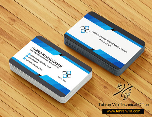 کارت ویزیت شخصی ساده طراحی شده توسط دفتر فنی تهران ویلا
